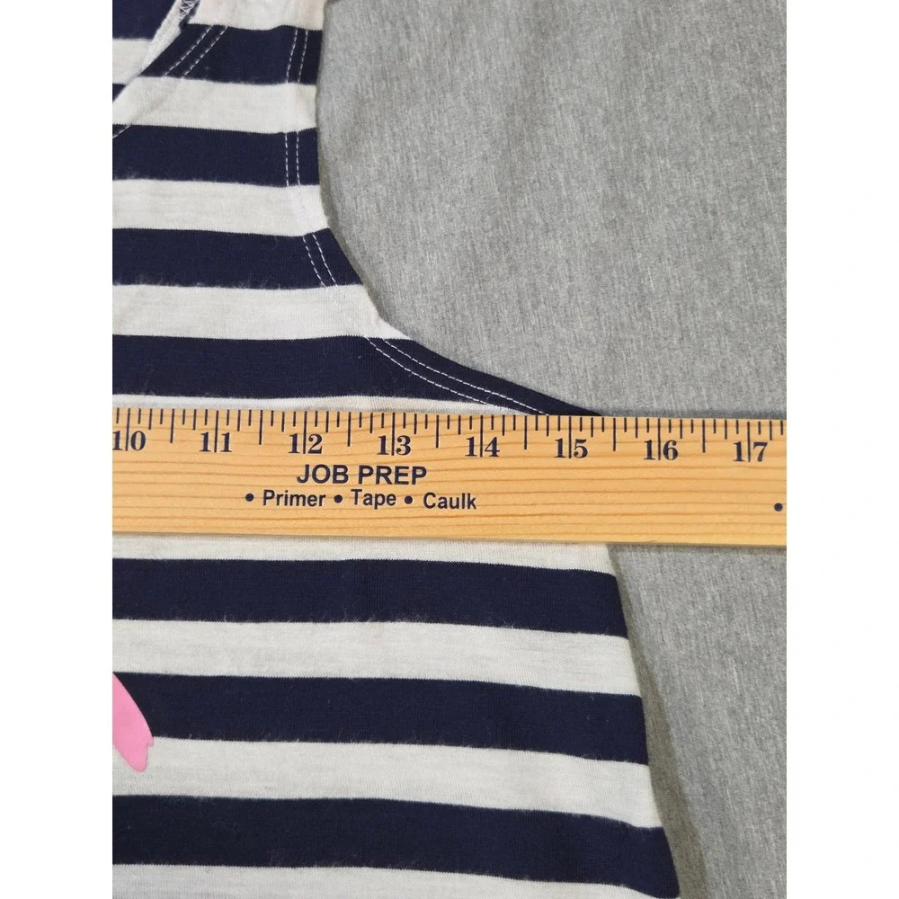 Miken Swim Dress Navy Blue White Striped Pink Flamingo Cover Up XL IW909JI135‎